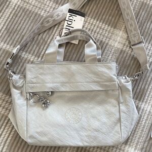 Kipling Light Gray Shoulder Bag Elysia light silver